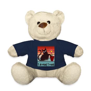 Ich mache was ich will. Lustige Katze Blumentopf - Teddy - French Navy - Vorne