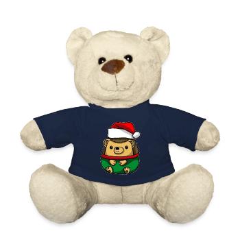 Hérisson avec pull de Noël - Nounours - bleu marine - Devant