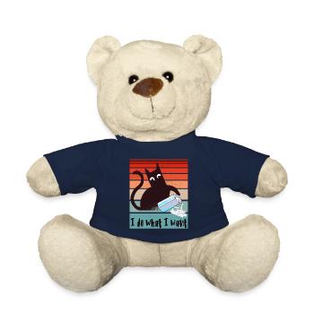 Je fais ce que je veux. Drôles de cartons de lait de chat - Nounours - bleu marine - Devant