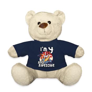 I'm 4 and awesome Japanese carp koi - Teddy Bear - french navy - Front