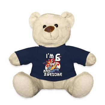 I'm 6 and awesome Japanese carp koi - Teddy Bear - french navy - Front