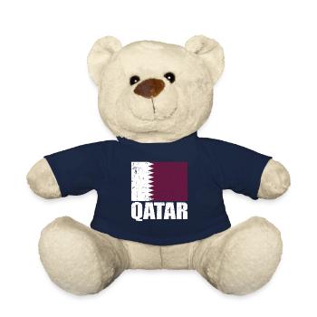 Qatar Flag - Teddy Bear - french navy - Front