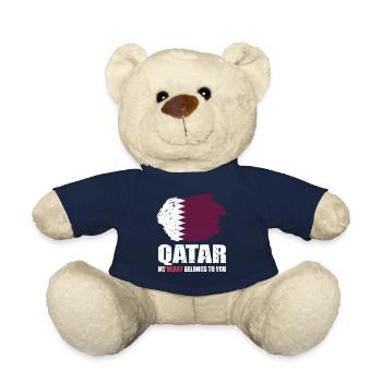 Qatar Flag - Teddy Bear - french navy - Front
