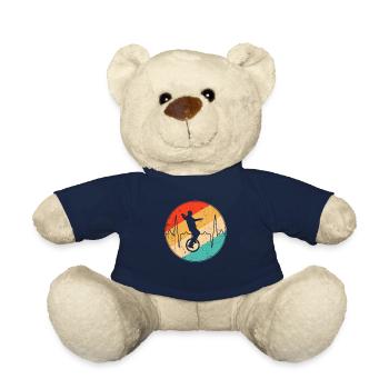 Unicycle Retro Heartbeat - Teddy Bear - french navy - Front