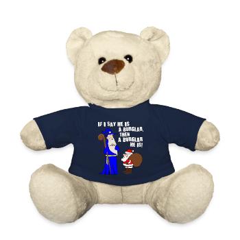He Is A Burglar Funny Santa Claus Christmas Nerd - Teddy Bear - french navy - Front