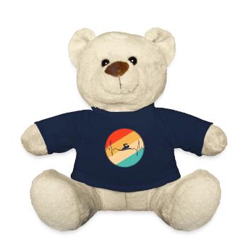 Natation Rétro Heartbeat - Nounours - bleu marine - Devant