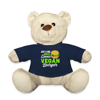 Nur Ein Mädchen Das Vegane Burger Liebt Vegan Girl - Teddy - French Navy - Vorne