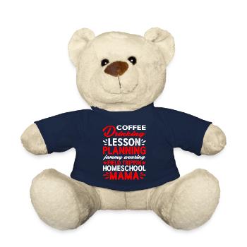 Coffee Drinking Lesson Planning Homeschool Mama 2 - Teddy Bear - french navy - Front