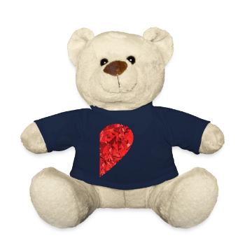Partner look heart as a gift idea - Teddy Bear - french navy - Front