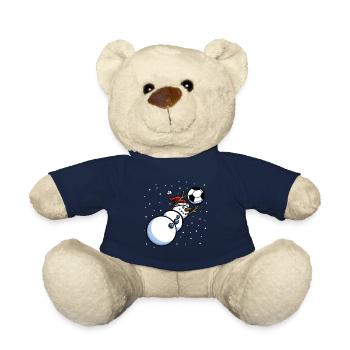 Gardien de but Snwoman Hommes Garçons Soccer Noël - Nounours - bleu marine - Devant
