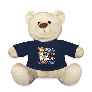 Funny Spanish Teacher Llama - Teddy Bear - french navy - Front