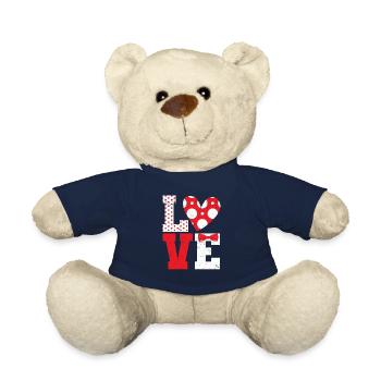 Polka Dot Liebe Herz Fliege Valentinstag Paare - Teddy - French Navy - Vorne