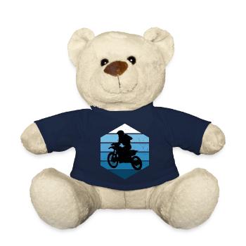 Freestyle Motocross Women Supermoto Dirtbike - Teddy Bear - french navy - Front
