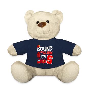 Sound The Alarm 5 years 5th birthday fire brigade - Teddy Bear - french navy - Front