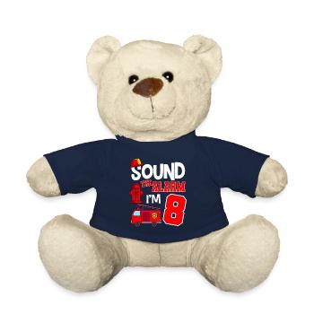 Sound The Alarm 8 years 8th birthday fire brigade - Teddy Bear - french navy - Front