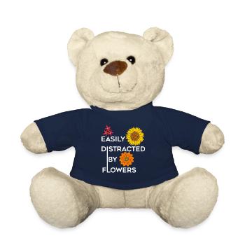 Bouquet de fleurs de jardinier Funny Saying - Nounours - bleu marine - Devant