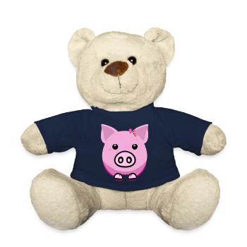 Pig sweet Pig Pigs Kawaii Animal 3 - Teddy Bear - french navy - Front