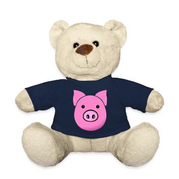 Cochon doux Cochons Kawaii Animal 5 - Nounours - bleu marine - Devant