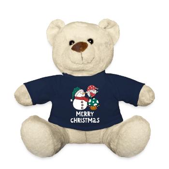 Joyeux Noël Drôle de Chemise de Noël - Nounours - bleu marine - Devant