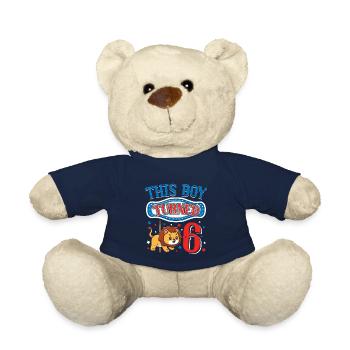 Carousel Birthday Party Lion Dieser Junge Wurde 6 - Teddy - French Navy - Vorne