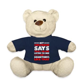 My Girlfriend Says That I Never Listen To Her - Teddy Bear - french navy - Front