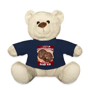 Chocolat, biscuits aux pépites de chocolat drôle de dicton - Nounours - bleu marine - Devant