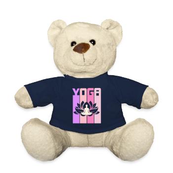 Retro Lotus Flower Meditating Yoga - Teddy - French Navy - Vorne