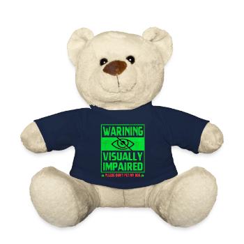 Avertissement malvoyant Ne caressez pas mon chien - Nounours - bleu marine - Devant