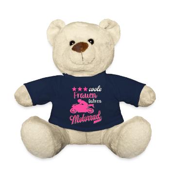 Motorrad Frauen Motorradfahrerin Bikerin - Teddy - French Navy - Vorne