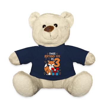 Fuchs Geburtstag 3. Geburtstag Party Mädchen Tierliebhaber - Teddy - French Navy - Vorne