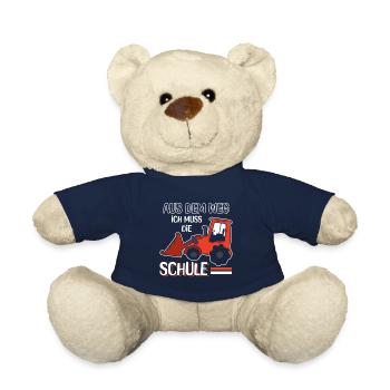 Kinder Einschulung Trecker Jungen Schulkind - Teddy - French Navy - Vorne