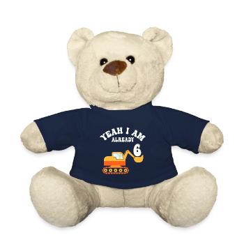6ème anniversaire garçon 6 ans - Nounours - bleu marine - Devant