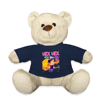 3ème anniversaire fille 3 ans - Nounours - bleu marine - Devant