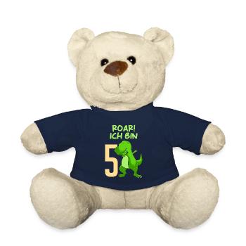 Dino 5 Jahre 5. Geburtstag Junge 5 Jahre - Teddy - French Navy - Vorne