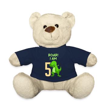 Dino 5 Jahre 5. Geburtstag Junge 5 Jahre - Teddy - French Navy - Vorne