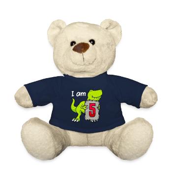 Dino 5 Jahre 5. Geburtstag Junge 5 Jahre - Teddy - French Navy - Vorne