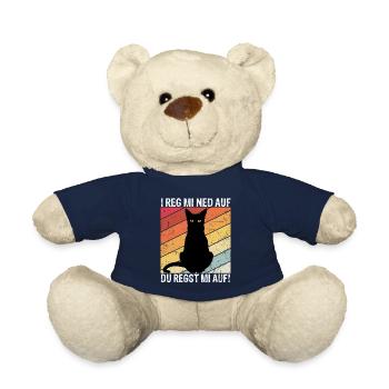 I reg mi ned auf du regst mi auf schwarze Katzen D - Teddy - French Navy - Vorne