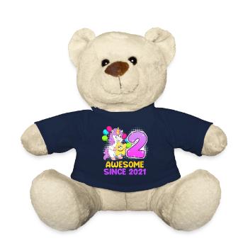 2. Geburtstag Mädchen 2 Jahre - Teddy - French Navy - Vorne