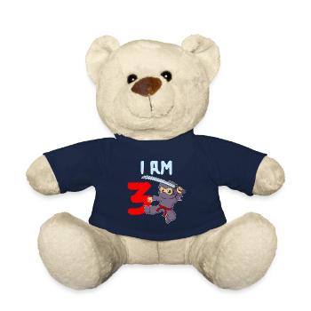 J’ai 3 ans garçon de 3ème anniversaire - Nounours - bleu marine - Devant