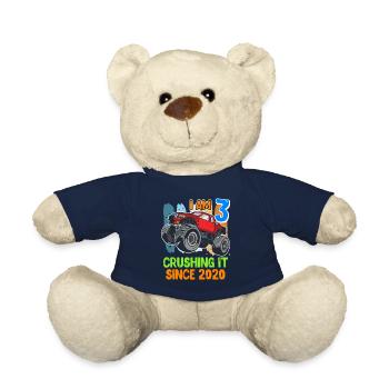 3ème anniversaire garçon 3 ans - Nounours - bleu marine - Devant
