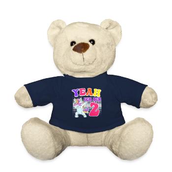 2ème anniversaire fille 2 ans - Nounours - bleu marine - Devant
