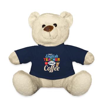 Half English Teacher Half Coffee Grammar Language - Teddy - French Navy - Vorne