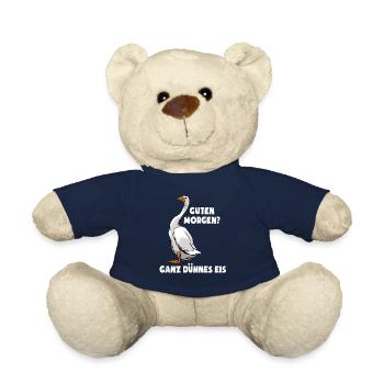Ganz dünnes Eis - Morgenmuffel - lustige Gans - Teddy - French Navy - Vorne