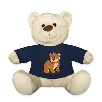 Cute Bear Cuddly Toy Hug Stuffed Animal Love - Teddy Bear - french navy - Front