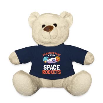 Space Travel Space Ship - I'd Rather Play With Spa - Teddy Bear - french navy - Front