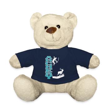 ARCHERY Retro Cool Archery Hunting T-Shirt - Teddy Bear - french navy - Front