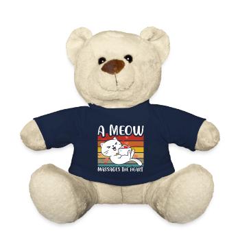 Un meau masse le cœur - Nounours - bleu marine - Devant