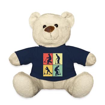Scooter Stunt Scooter for Kids Retro - Teddy Bear - french navy - Front