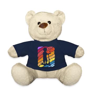 Scooter Stunt Scooter for Kids Retro - Teddy Bear - french navy - Front