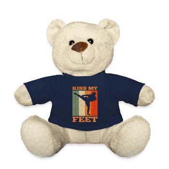 Kickboxer Kiss My feet Retro Kickboxing Idée cadeau - Nounours - bleu marine - Devant